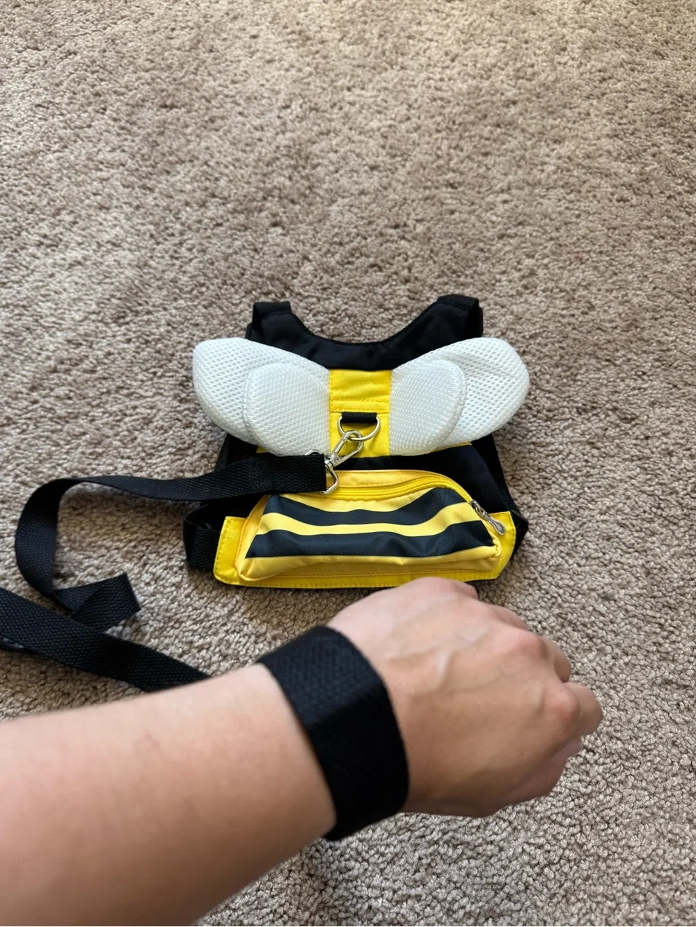 Bee Toddler Safety Backpack Harness Leash Adjustable Buckle Nylon Yellow/Black